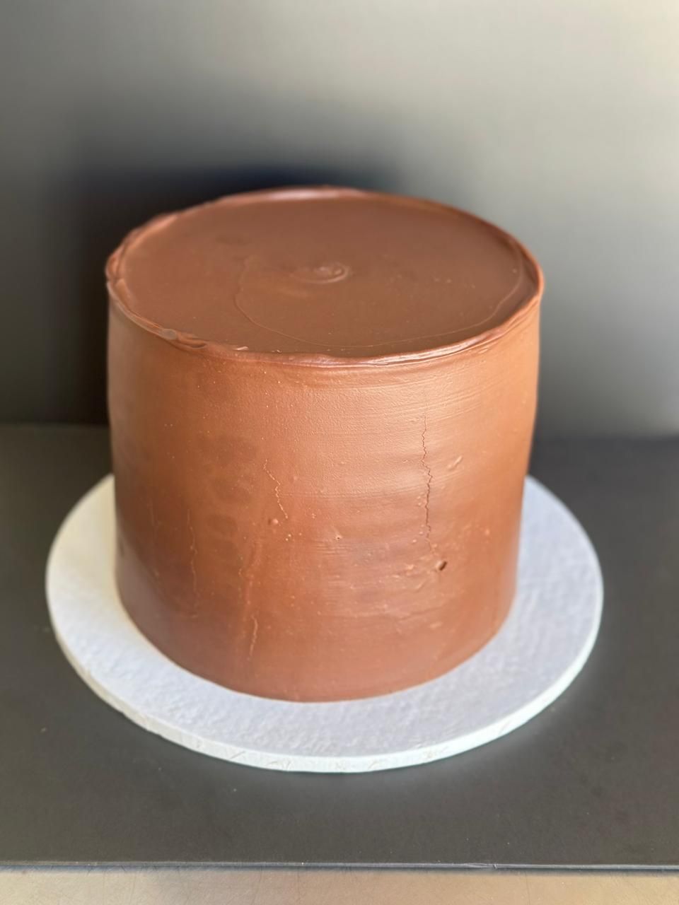 Smooth Ganache Drum — a custom cake by Sky Cakes